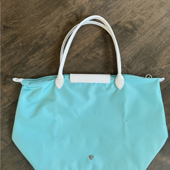 NEW ✨RARE COLLECTOR LONGCHAMP X SARAH MORRIS 2014✨ Baby Blue / Turquoise / White - Picture 2 of 12
